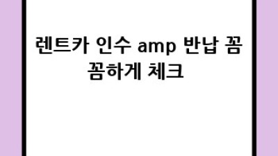 🚗 꿀팁 대방출! 렌트카 똑똑하게 이용하는 법 🍯