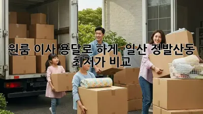 원룸 이사, 용달로 轻松하게!  일산 정발산동 최저가 비교